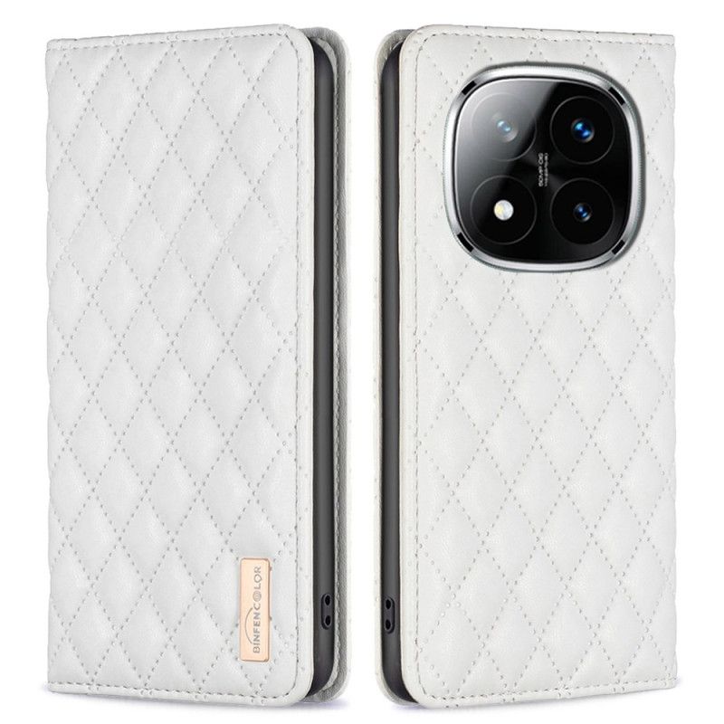 Læder Cover Xiaomi Redmi Note 14 Pro 5g Telefon Etui Binfen Farve Quiltet