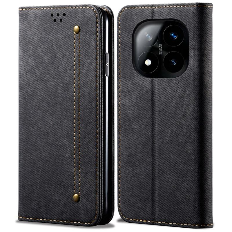 Læder Cover Xiaomi Redmi Note 14 Pro 5g Telefon Etui Denimstof