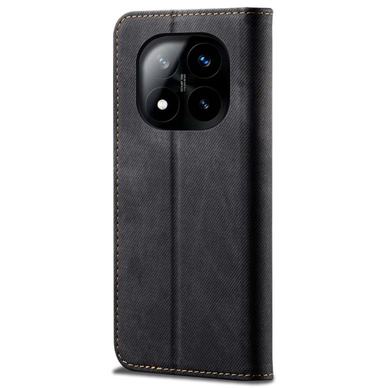 Læder Cover Xiaomi Redmi Note 14 Pro 5g Telefon Etui Denimstof
