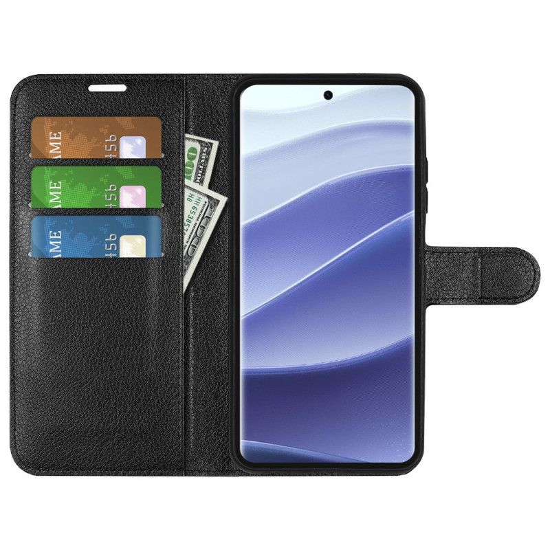 Læder Cover Xiaomi Redmi Note 14 Pro 5g Telefon Etui Klassisk Litchi-kunstlæder