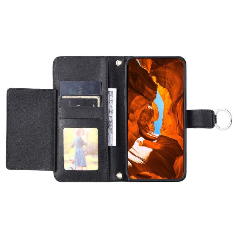 Læder Cover Xiaomi Redmi Note 14 Pro 5g Telefon Etui Quiltet Med Rem Og Skulderrem