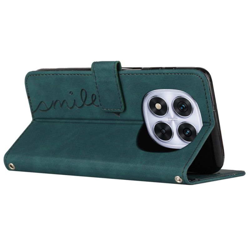 Læder Cover Xiaomi Redmi Note 14 Pro 5g Telefon Etui Smil