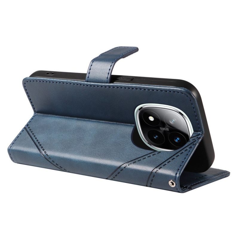 Læder Cover Xiaomi Redmi Note 14 Pro 5g Telefon Etui Tofarvede Remlinjer