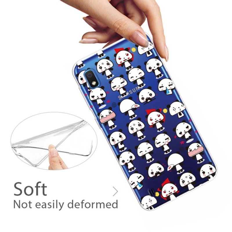 Cover Samsung Galaxy A10 Mobilcover Gennemsigtige Sjove Pandaer