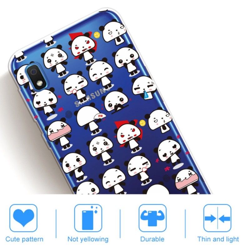 Cover Samsung Galaxy A10 Mobilcover Gennemsigtige Sjove Pandaer