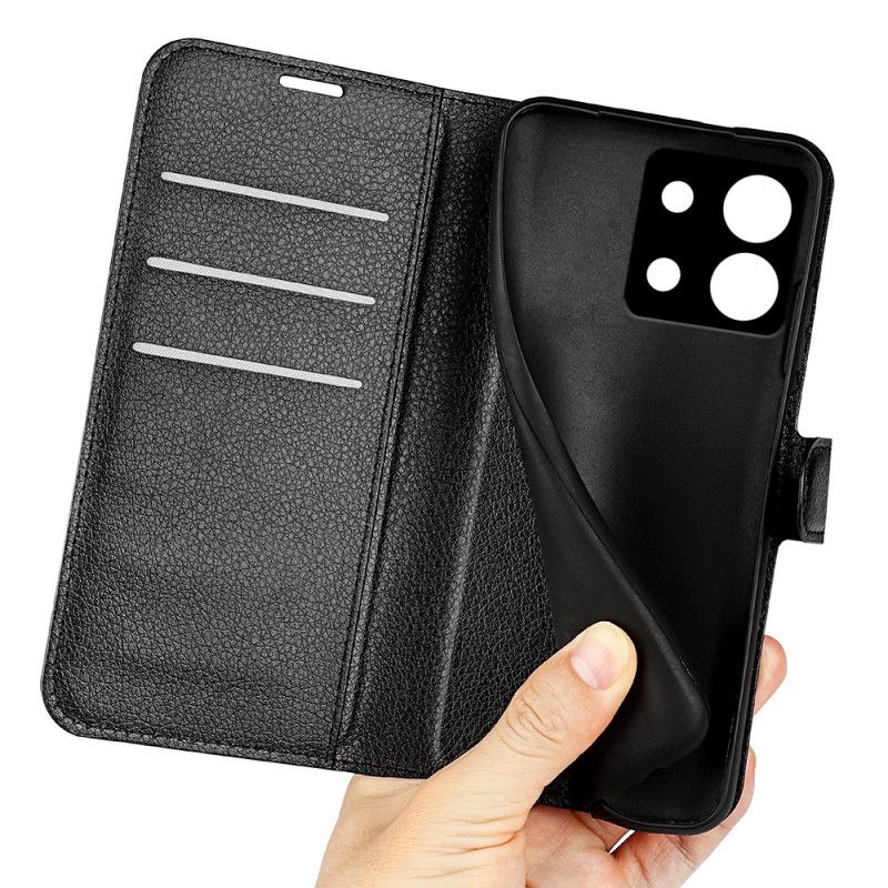 Læder Cover Xiaomi Redmi Note 13 Pro 5g Telefon Etui Klassisk Litchi Imiteret Læder