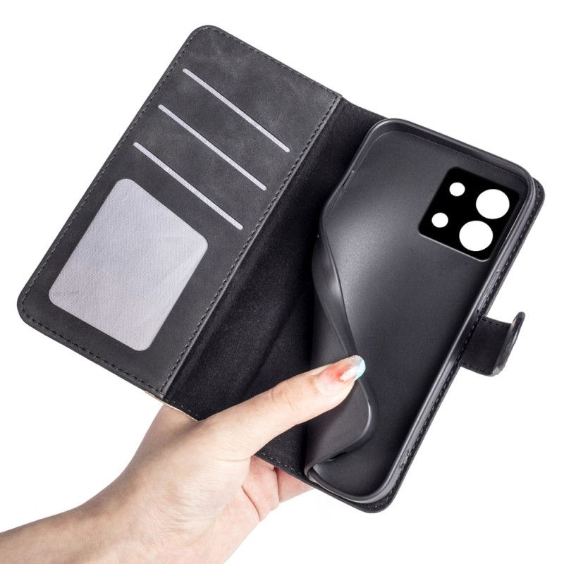 Læder Cover Xiaomi Redmi Note 13 Pro 5g Telefon Etui Tofarvet Design