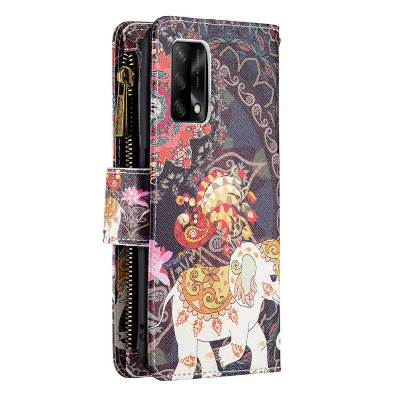 Flip Cover Oppo A74 4g Elefant-lynlåslomme