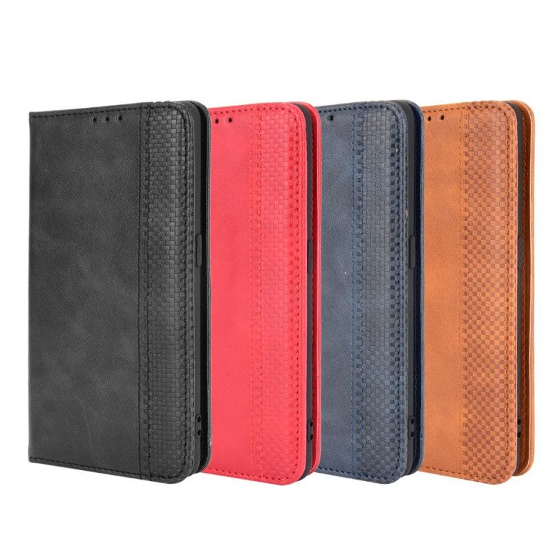 Flip Cover Oppo A74 4g Stiliseret Vintage Lædereffekt