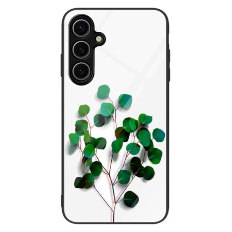 Cover Samsung Galaxy S25 5g Grønne Blade Hærdet Glas