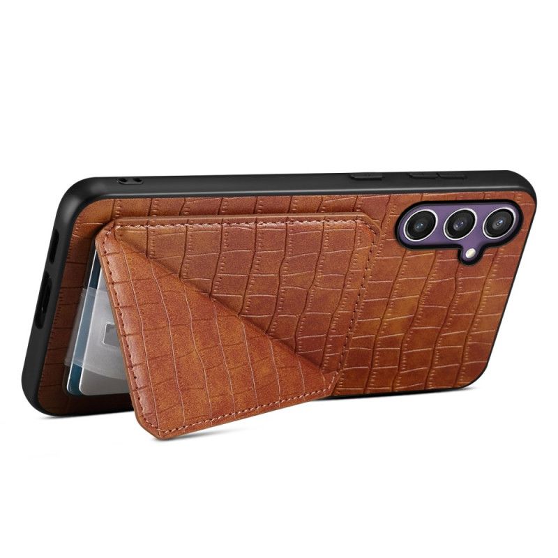 Cover Samsung Galaxy S25 5g Kortholder Med Krokodilletekstur