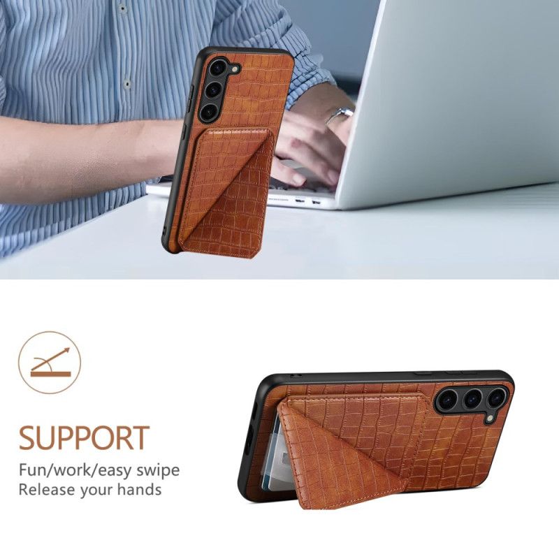 Cover Samsung Galaxy S25 5g Kortholder Med Krokodilletekstur