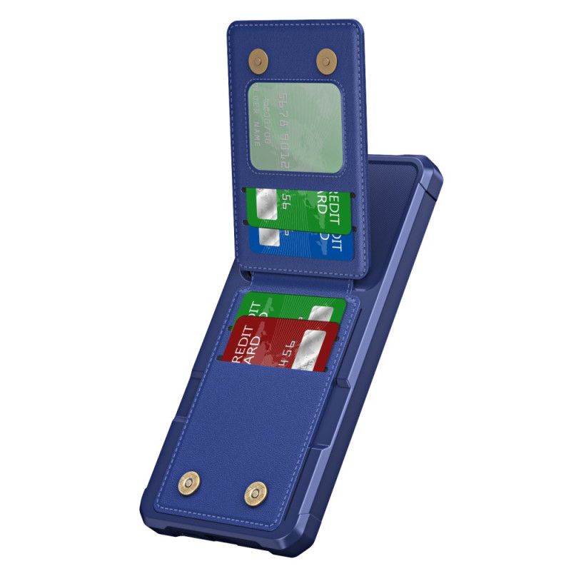 Cover Samsung Galaxy S25 5g Kortholder Og Stativ Med Metallisk Effekt