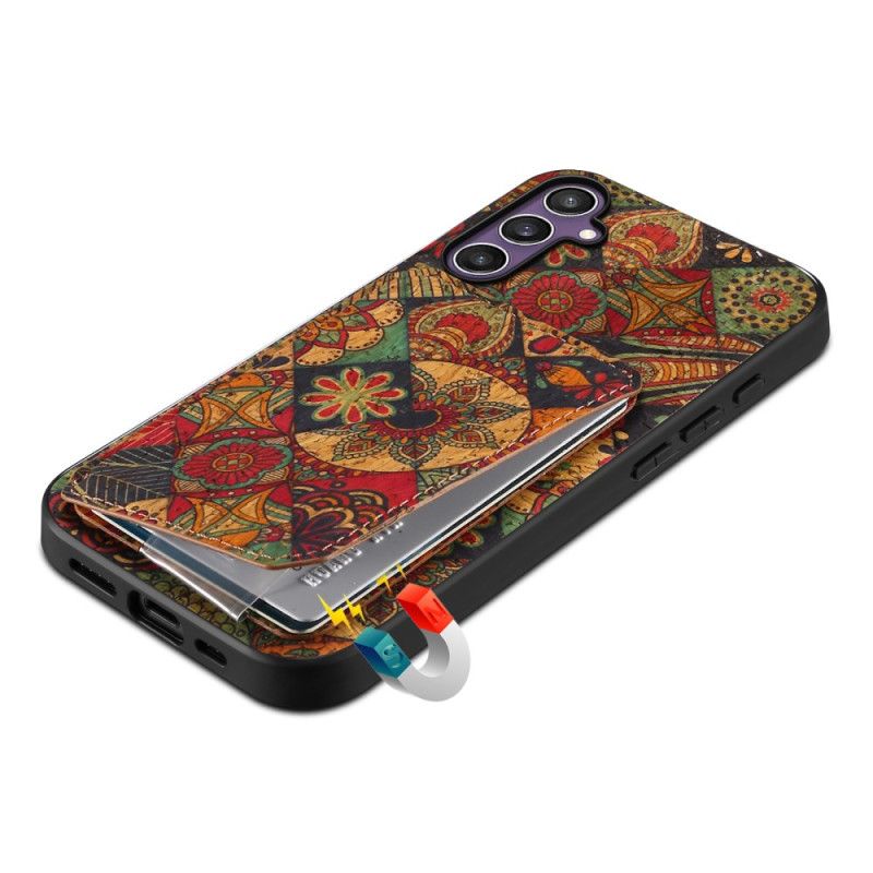 Cover Samsung Galaxy S25 5g Telefon Etui Blomsterkortholder Og Stativ