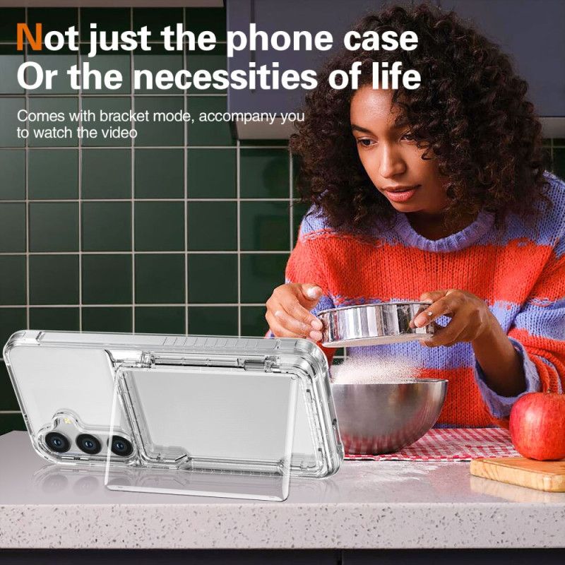 Cover Samsung Galaxy S25 5g Transparent Med Indbygget Kortholder
