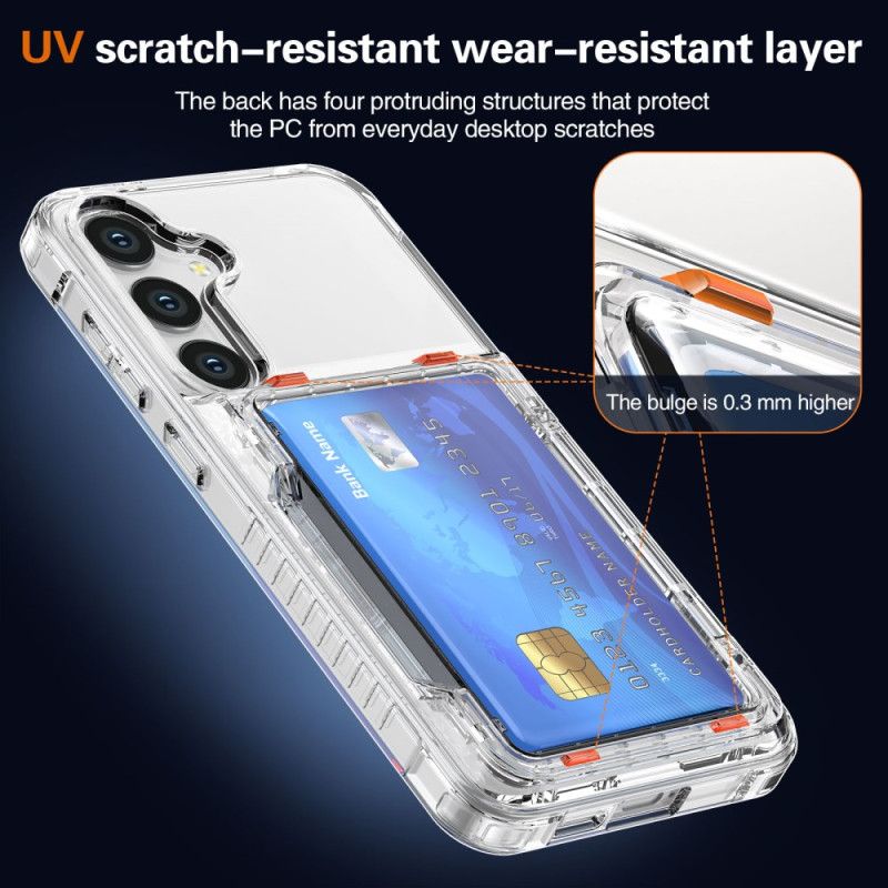 Cover Samsung Galaxy S25 5g Transparent Med Indbygget Kortholder