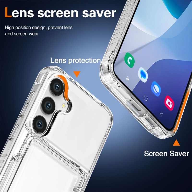 Cover Samsung Galaxy S25 5g Transparent Med Indbygget Kortholder
