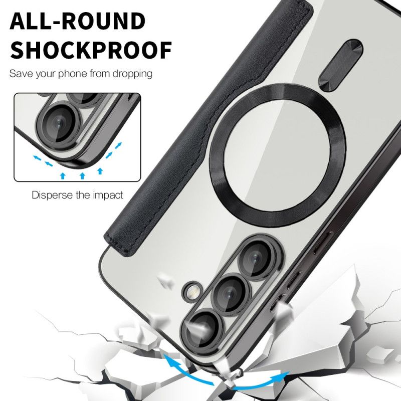 Flip Cover Samsung Galaxy S25 5g Lædereffekt Kompatibel Med Magsafe Og Rfid-blokering