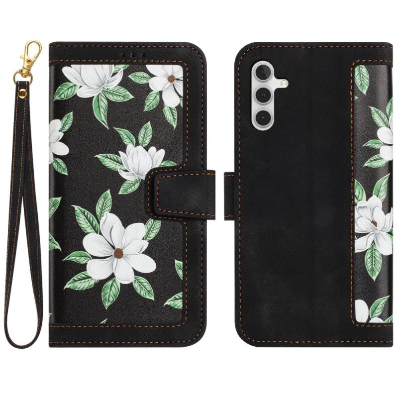 Flip Cover Samsung Galaxy S25 5g Pung Med Blomstereffekt