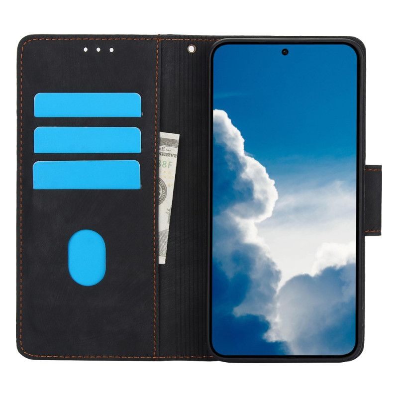 Flip Cover Til Samsung Galaxy S25 5g Blomstermønster Med Ruskindseffekt