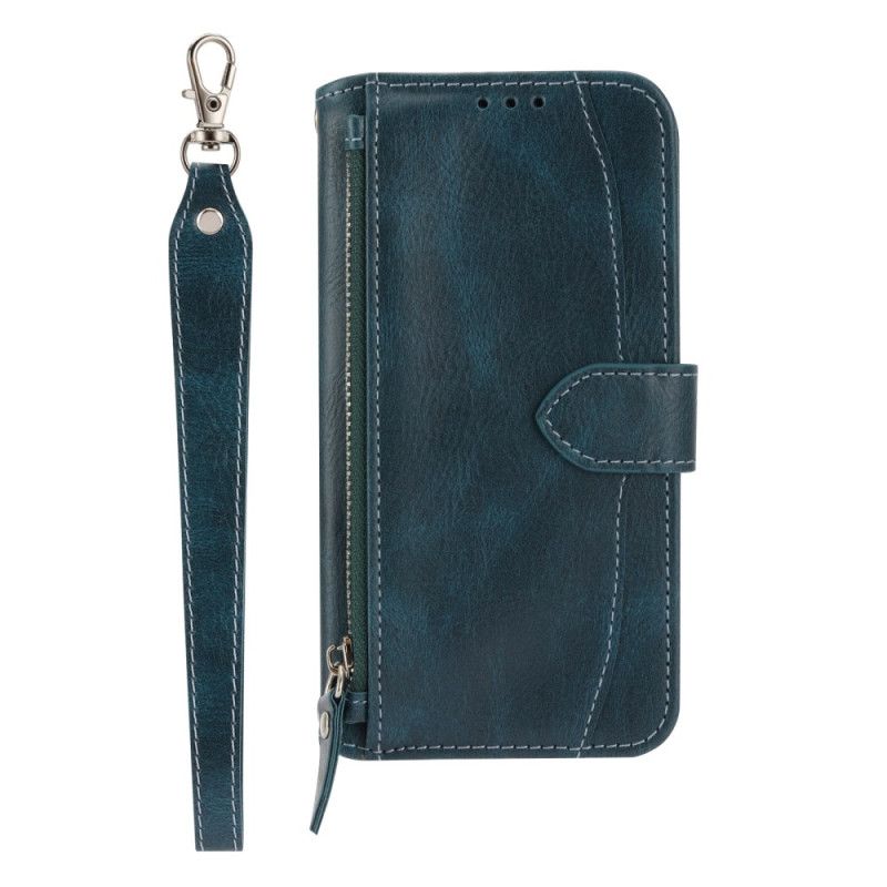 Flip Cover Til Samsung Galaxy S25 5g Lomme Med Lynlås Rem Og Skulderrem