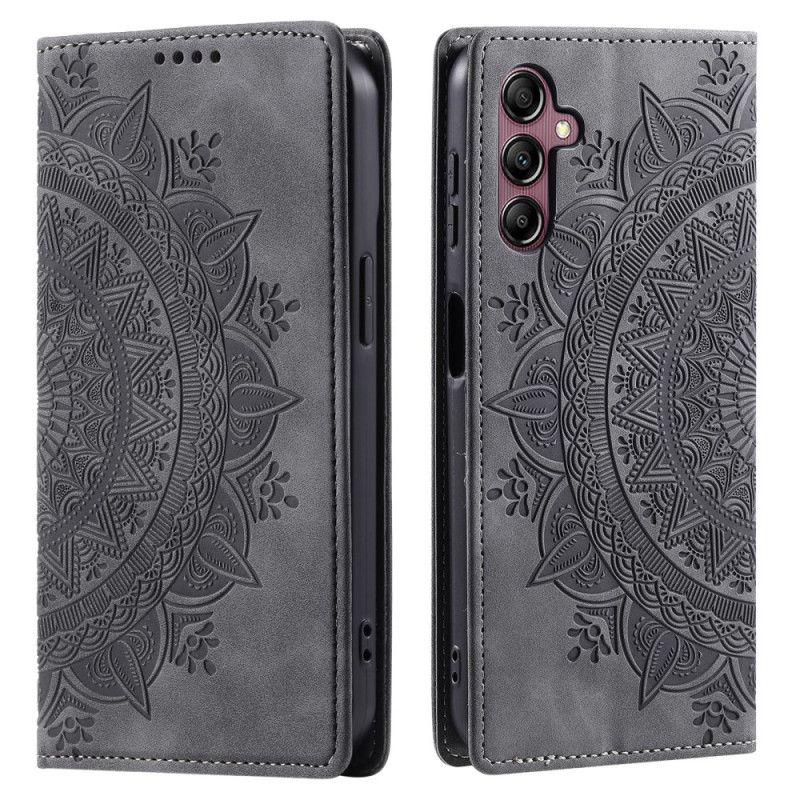 Flip Cover Til Samsung Galaxy S25 5g Mandala-mønster Med Ruskindseffekt