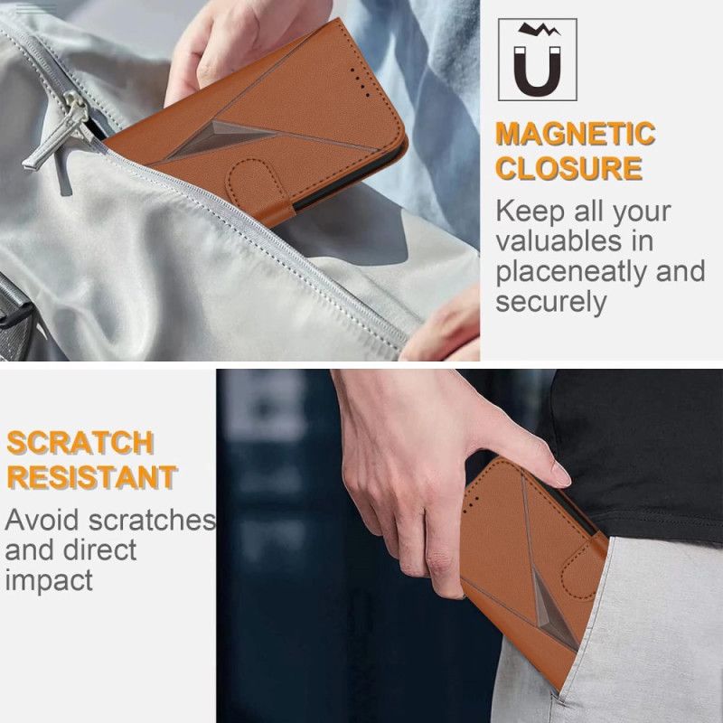 Flip Cover Til Samsung Galaxy S25 5g Snor Med Trekantet Mønster