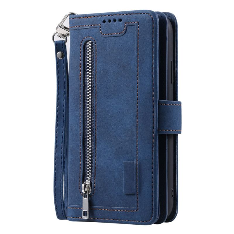 Læder Cover Samsung Galaxy S25 5g Telefon Etui Pung Med 9 Kortpladser Og Snor