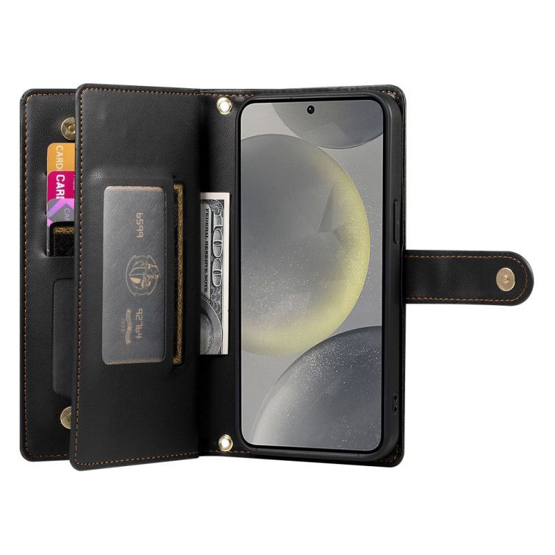 Læder Cover Samsung Galaxy S25 5g Telefon Etui Pung Med Rem