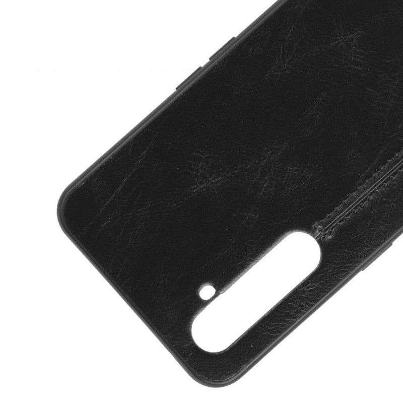 Cover Realme X50 Pro Sort Mobilcover Søm I Læderstil