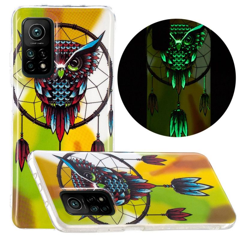 Cover Xiaomi Mi 10T / 10T Pro Mobilcover Drømmefanger Til Fluorescerende Ugle