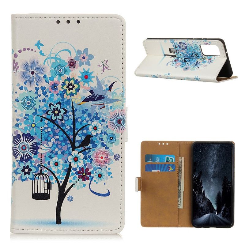 Flip Cover Xiaomi Mi 10T / 10T Pro Orange Mobilcover Blomstrende Træ