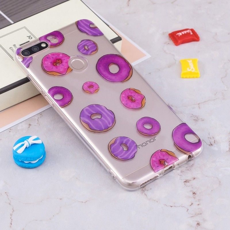 Cover Huawei Y7 2018 Gennemsigtig Donuts Fan