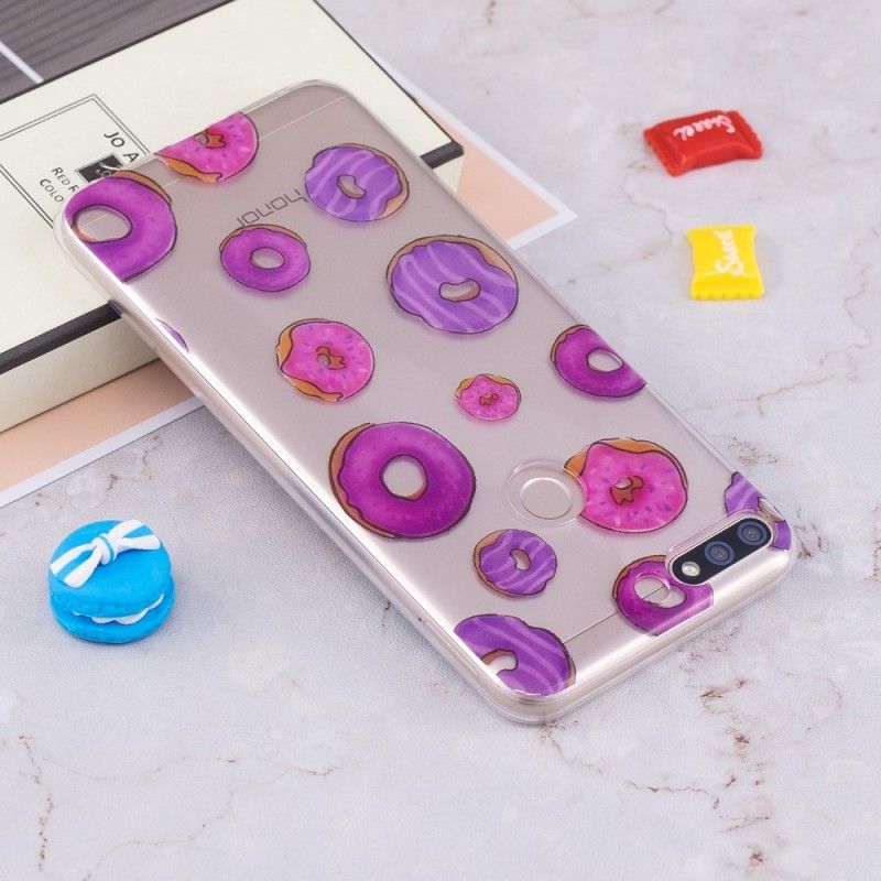 Cover Huawei Y7 2018 Gennemsigtig Donuts Fan