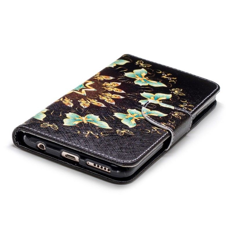 Flip Cover Læder for Huawei Y7 2018 Sommerfuglemandala