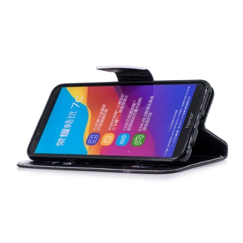 Flip Cover Læder Huawei Y7 2018 Farlig Bjørn