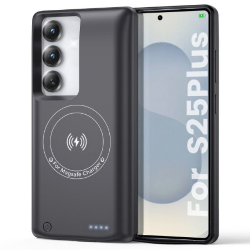 10000mah Battericover Til Samsung Galaxy S25 Plus / S24 Plus Med Oplader Og Magnetisk Montering