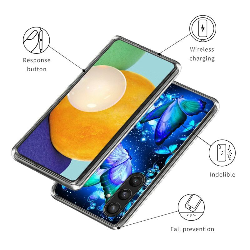 Cover Samsung Galaxy S25 Plus 5g Blå Sommerfugle