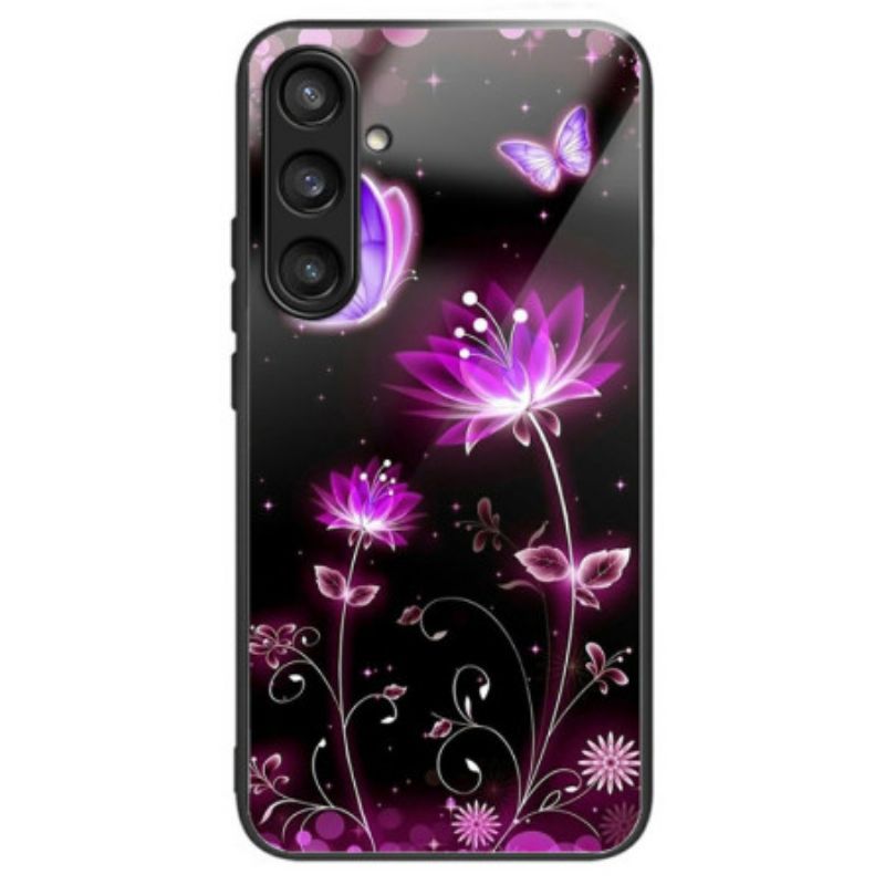 Cover Samsung Galaxy S25 Plus 5g Blomster Og Sommerfugle I Hærdet Glas