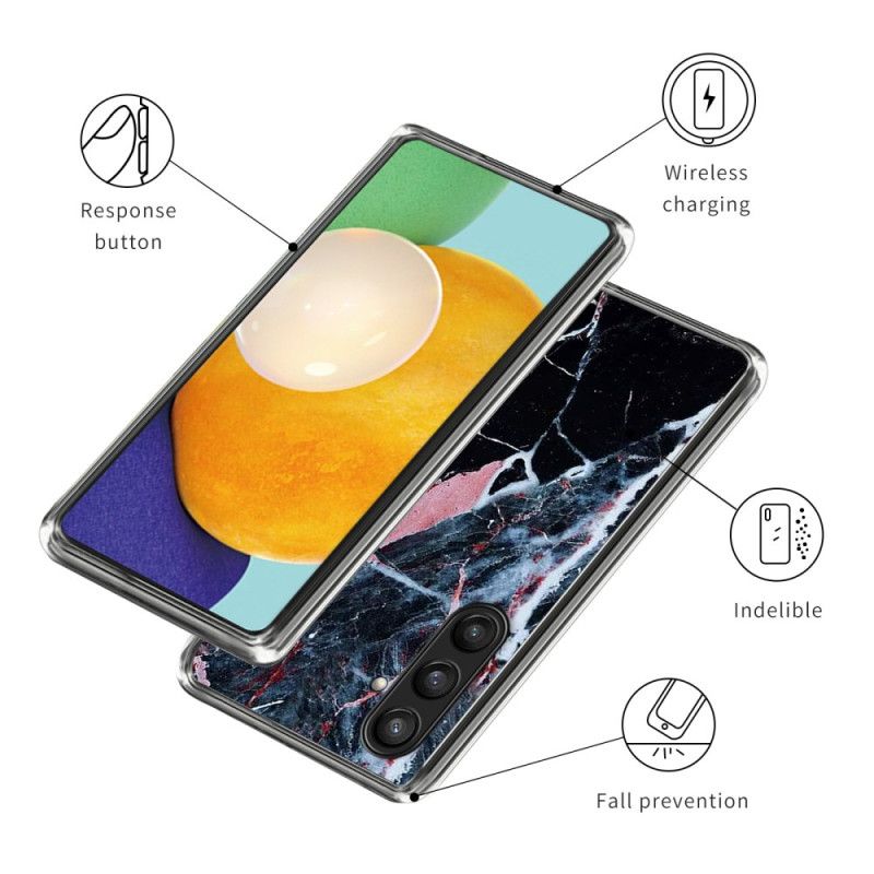 Cover Samsung Galaxy S25 Plus 5g Sort Og Lyserød Marmor