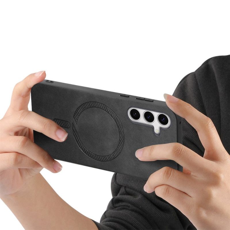 Cover Samsung Galaxy S25 Plus 5g Telefon Etui Lædereffekt Kompatibel Med Magsafe