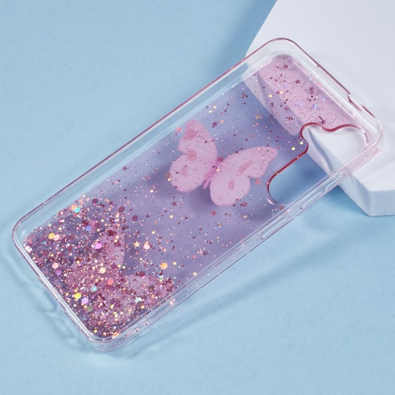 Cover Samsung Galaxy S25 Plus 5g Telefon Etui Pailletter Og Sommerfugle