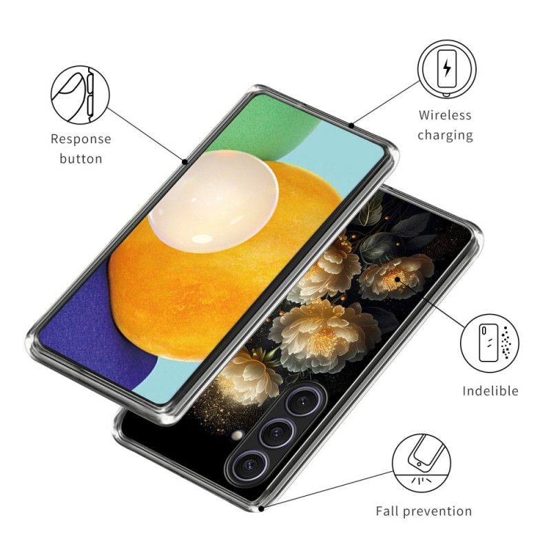 Cover Til Samsung Galaxy S25 Plus 5g Gyldne Pæoner