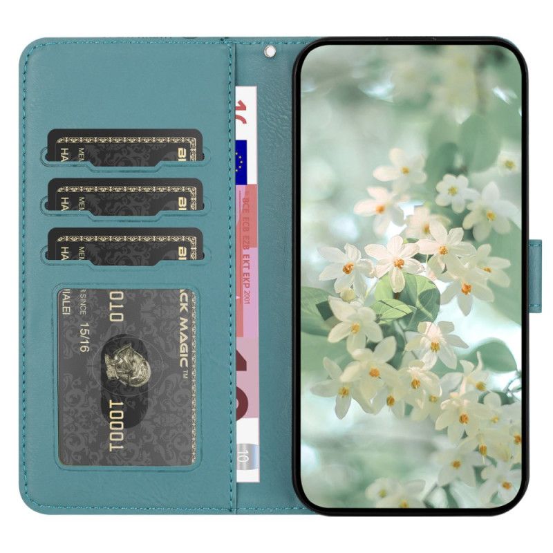 Flip Cover Samsung Galaxy S25 Plus 5g Blomsterprint Med Rem