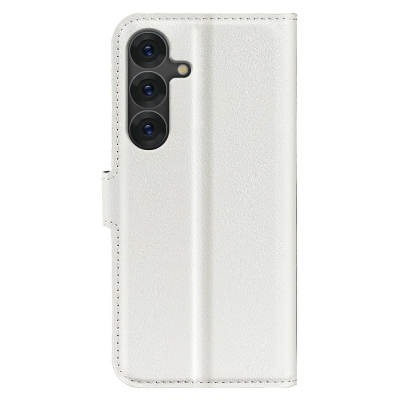 Flip Cover Samsung Galaxy S25 Plus 5g Klassisk Litchi-kunstlæder