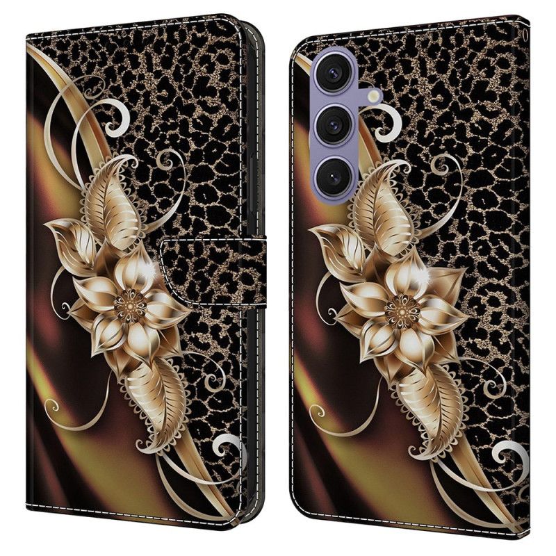 Flip Cover Samsung Galaxy S25 Plus 5g Metalliske Blomster