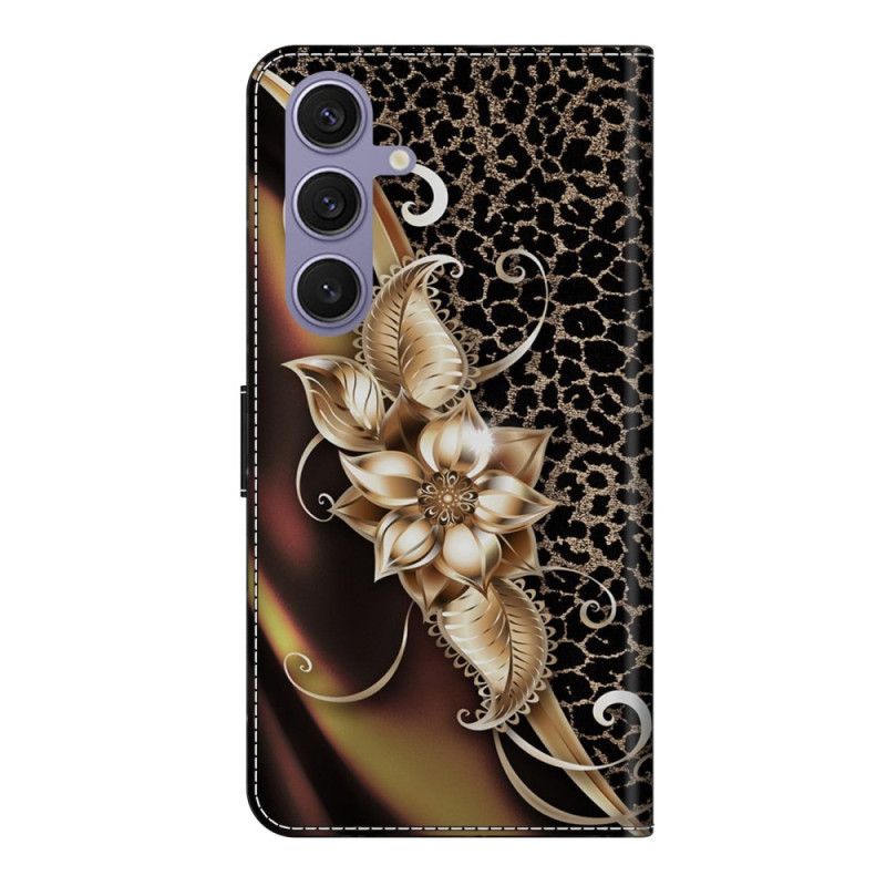 Flip Cover Samsung Galaxy S25 Plus 5g Metalliske Blomster