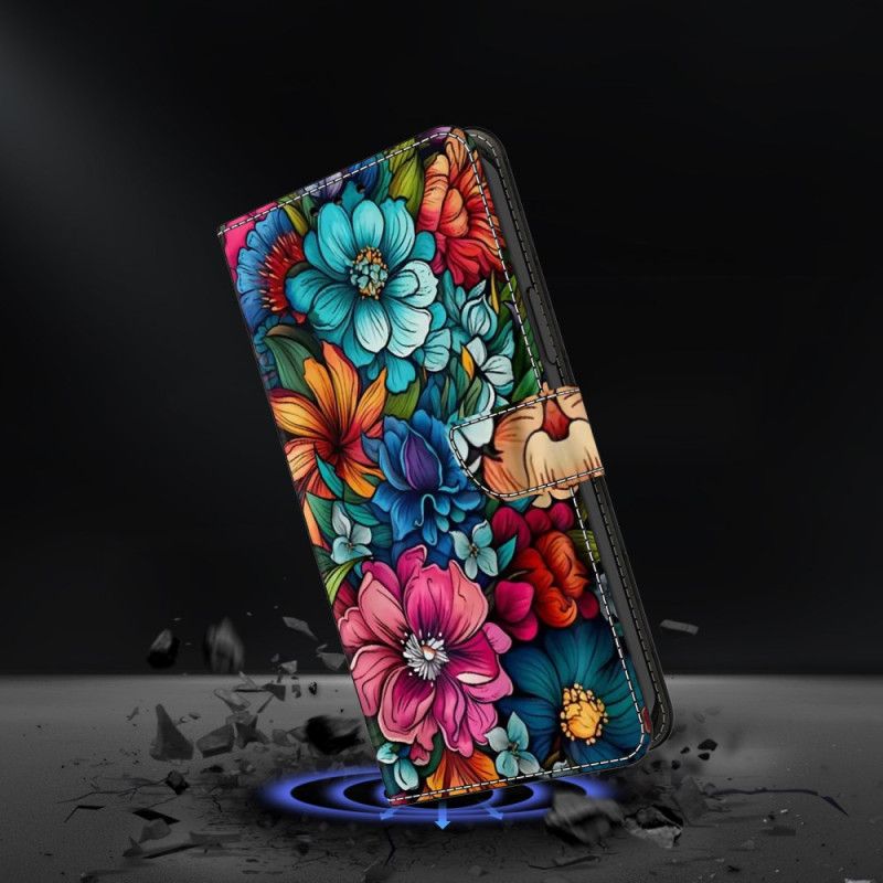 Flip Cover Til Samsung Galaxy S25 Plus 5g Farverige Blomster