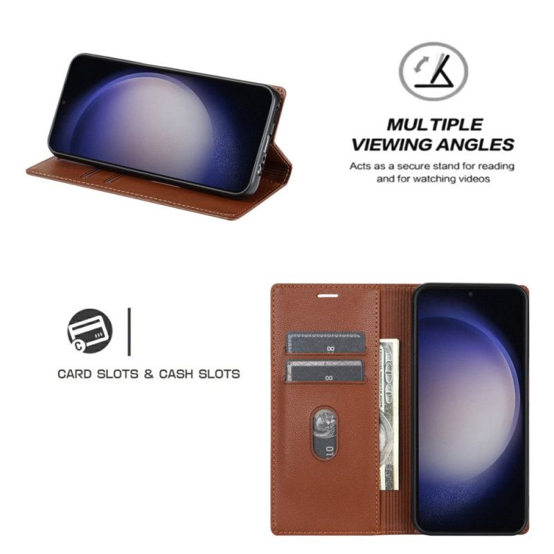 Flip Cover Til Samsung Galaxy S25 Plus 5g Lædereffekt