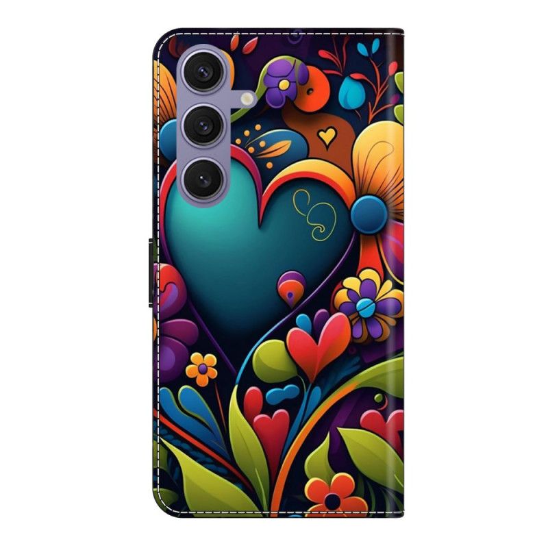 Flip Cover Til Samsung Galaxy S25 Plus 5g Malet Hjerte